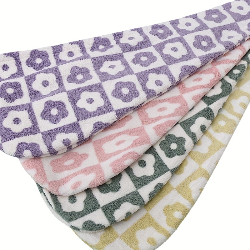 Absorbent Flower Hair Towel for Women Quick Drying Shower Cap