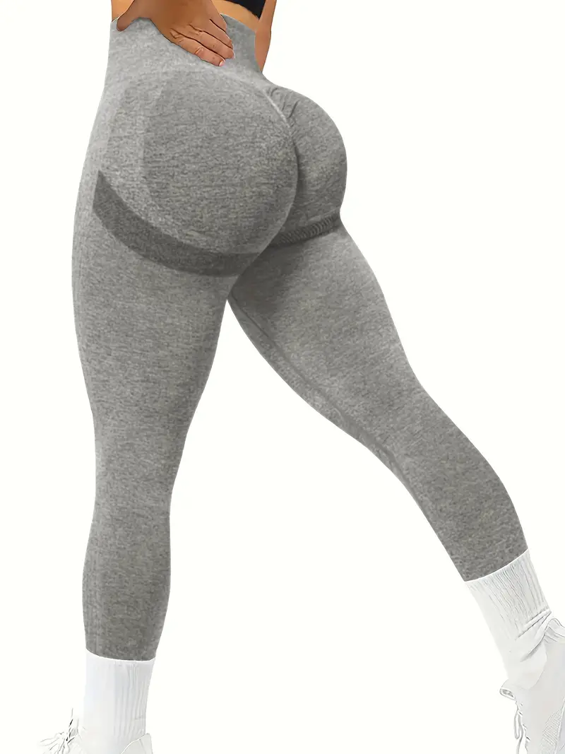 High Waist Seamless Yoga Pants For Women Push Up Light Grey