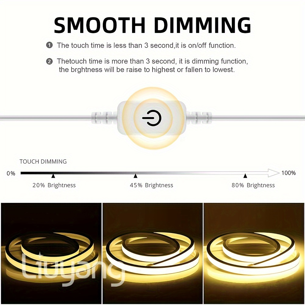 USB LED Strip Lights Decoration Neon Flexible Light Touch Dimming RF Remote  tira luz led streifen Kitchen Cabinet Night Lamp