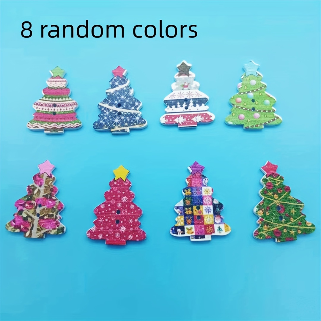 Christmas Wooden Buttons Colorful Sewing Buttons Assorted - Temu