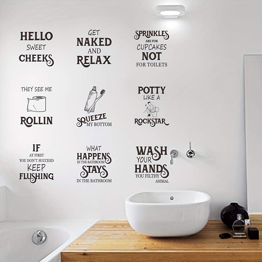 Creatcabin adesivi murali get nude citazioni divertenti decalcomanie da  parete per il bagno autoadesive stacca e