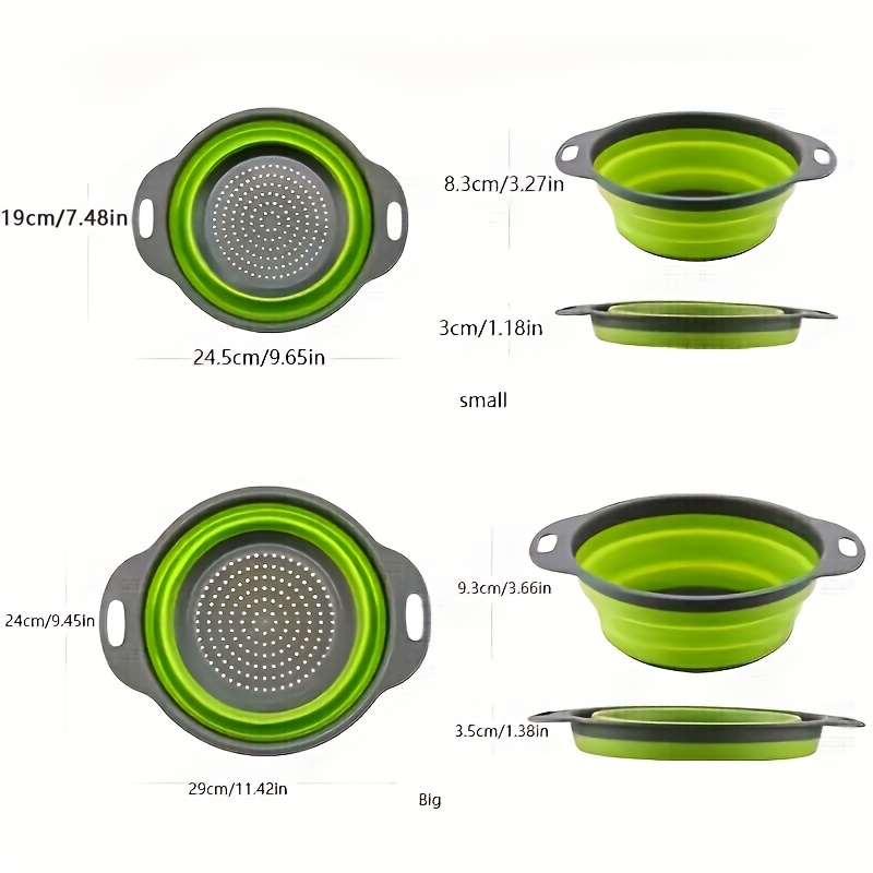 Colador Plegable Silicona 23 cm - Utensilios de Cocina
