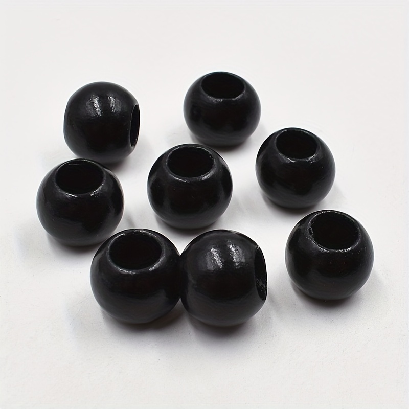 Black Wood Beads, Large Hole, 20mm