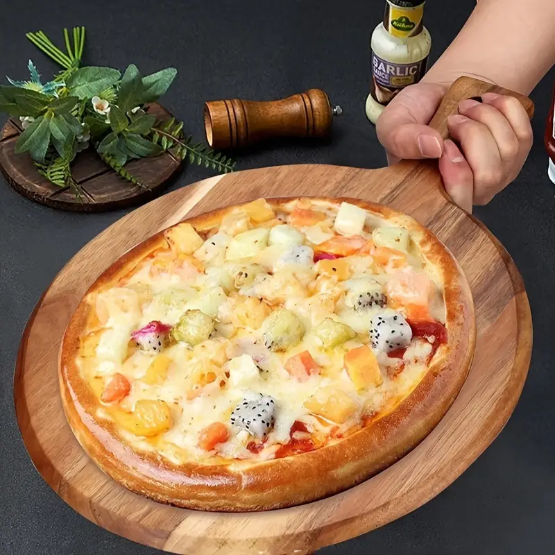 Pizza Pan With Handles Wood Cutting Board With Handle Wooden - Temu
