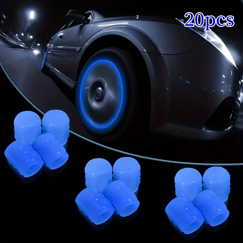 4Pcs Bouchon De Valve Lumineux LED Flash Tire Roue Valve Stem Cap Light Set  pour Voiture