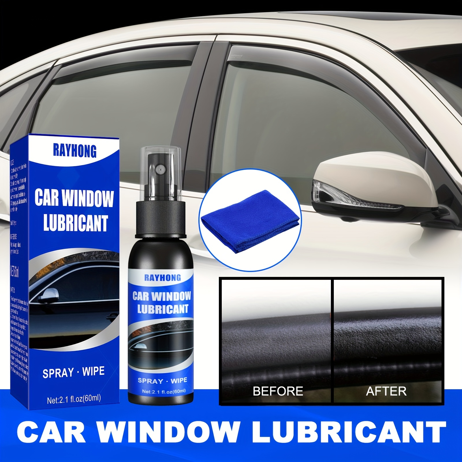Joint d'étanchéité en caoutchouc pour voiture, lubrifiant adoucissant pour  l'entretien des fenêtres, élimine le bruit, accessoires automobiles, 100mL