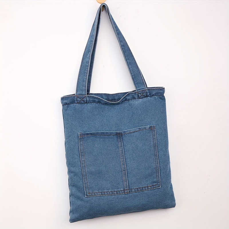 Vintage Denim Tote Bag Large Capacity Shoulder Bag Women's - Temu 