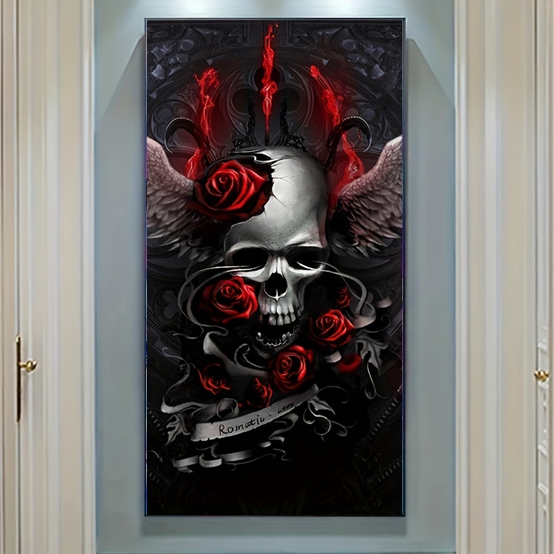 DIY 5D Diamond Painting Kit Skull Rose Romance – Ledyp