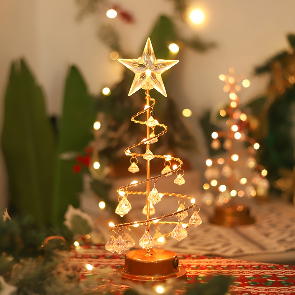 Crystal Christmas Tree Led Decoration Night Light Luminous - Temu