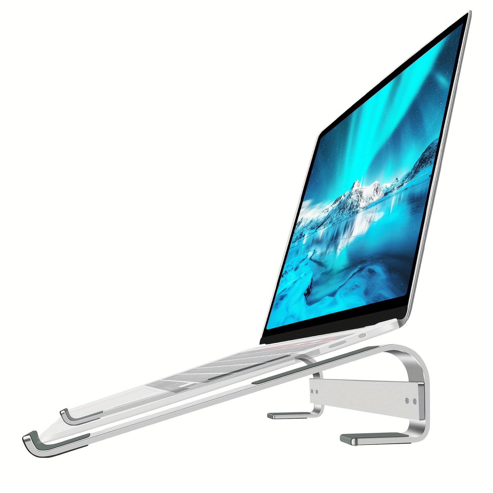 Soporte plegable para laptop, soporte ergonómico de altura ajustable para  computadora de escritorio, soporte elevador portátil de aluminio ventilado