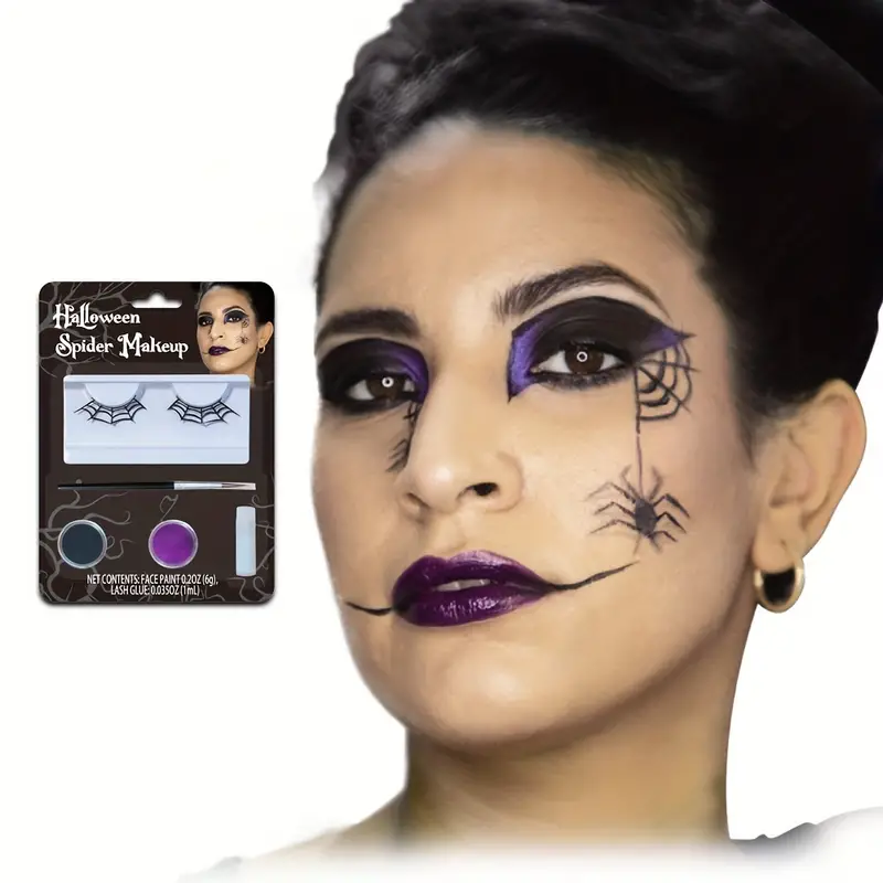 Halloween Makeup Kit Professional Face Painting Spider Web - Temu
