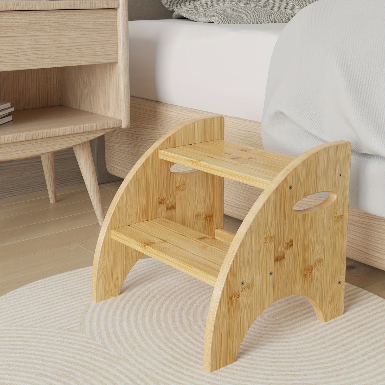 Taburete de paso creativo multifuncional, escalera plegable portátil para  cocina, silla de madera maciza para el hogar