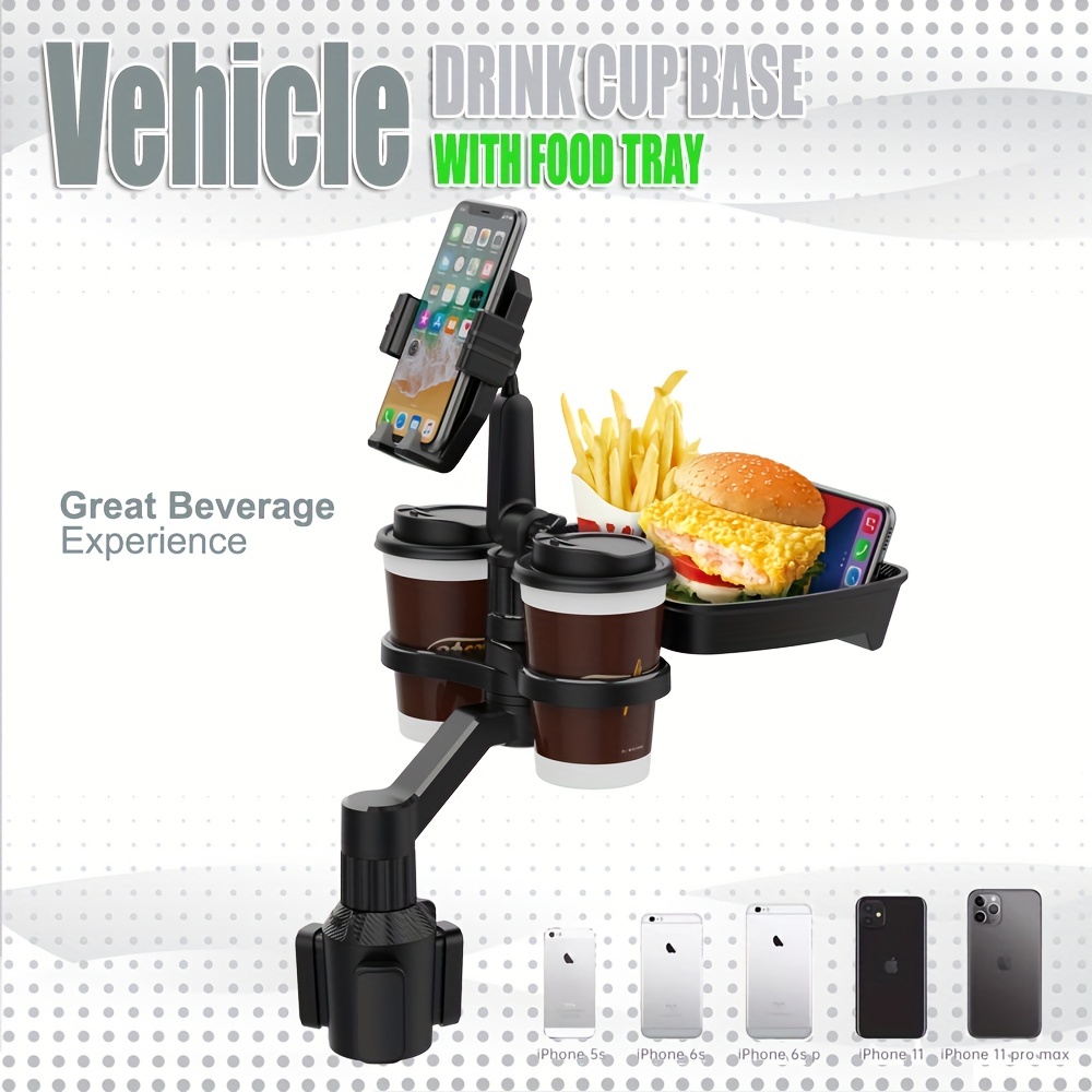 1 Stück Multifunktionaler Auto Getränkehalter Tisch, Auto Handyhalterung,  Tablett Für Essen, Trinken Und Kaffee, Kleiner Tisch, Aufbewahrungsregal