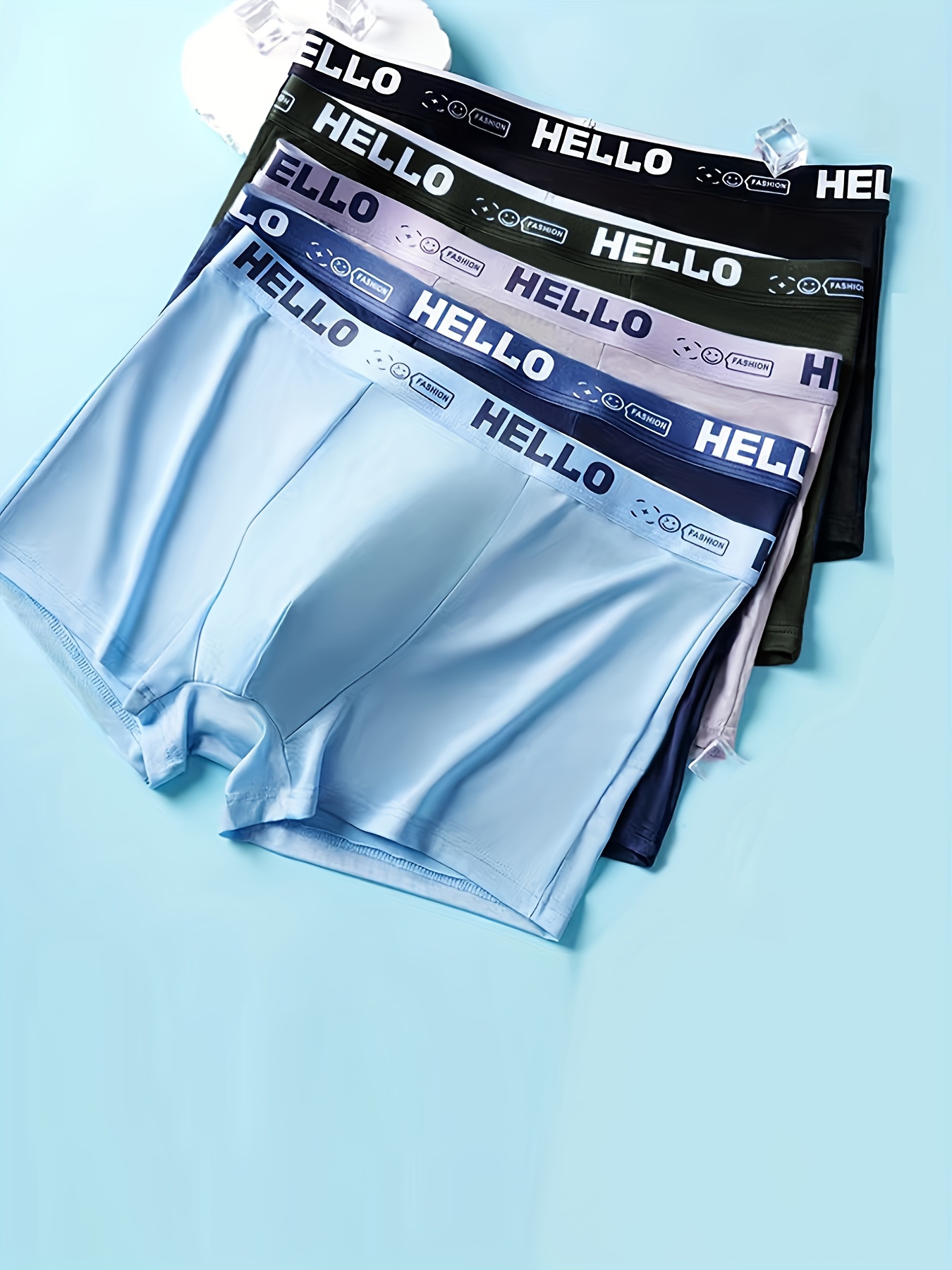 Men's Cool Ice Silk Boxer Briefs Extended Size Summer - Temu