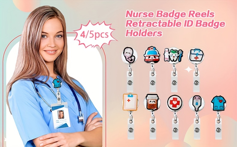 Nurse Badge Reels Retractable Badge Holder Nurse Badge Clip - Temu