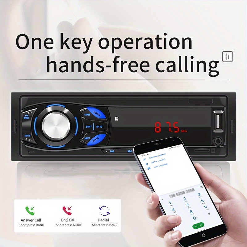 Reproductor Mp3 Para Coche 12v Bluetooth Manos Libres Radio