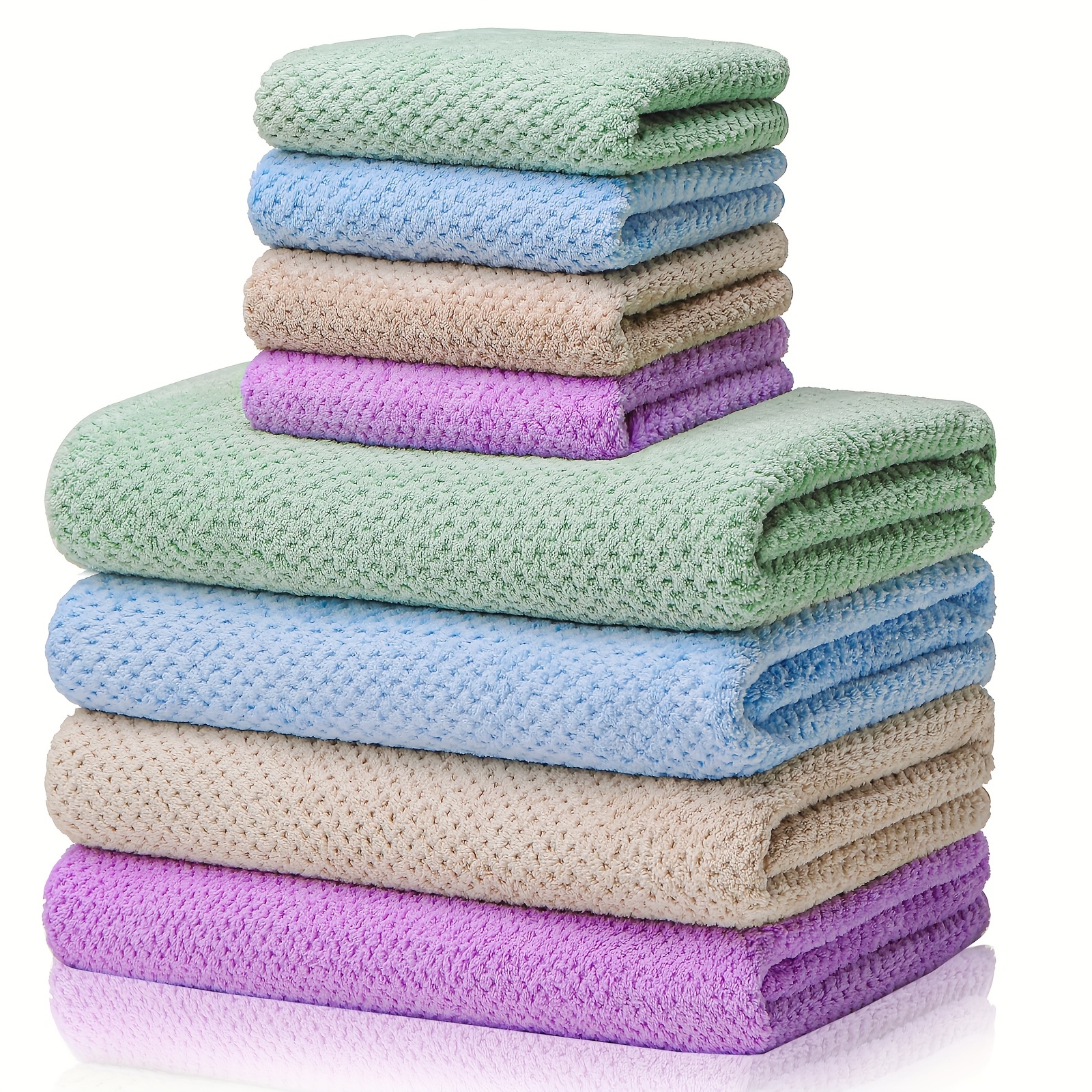 Microfiber Towel Set 4 Bath Towels 4 Hand Towels Super - Temu Canada