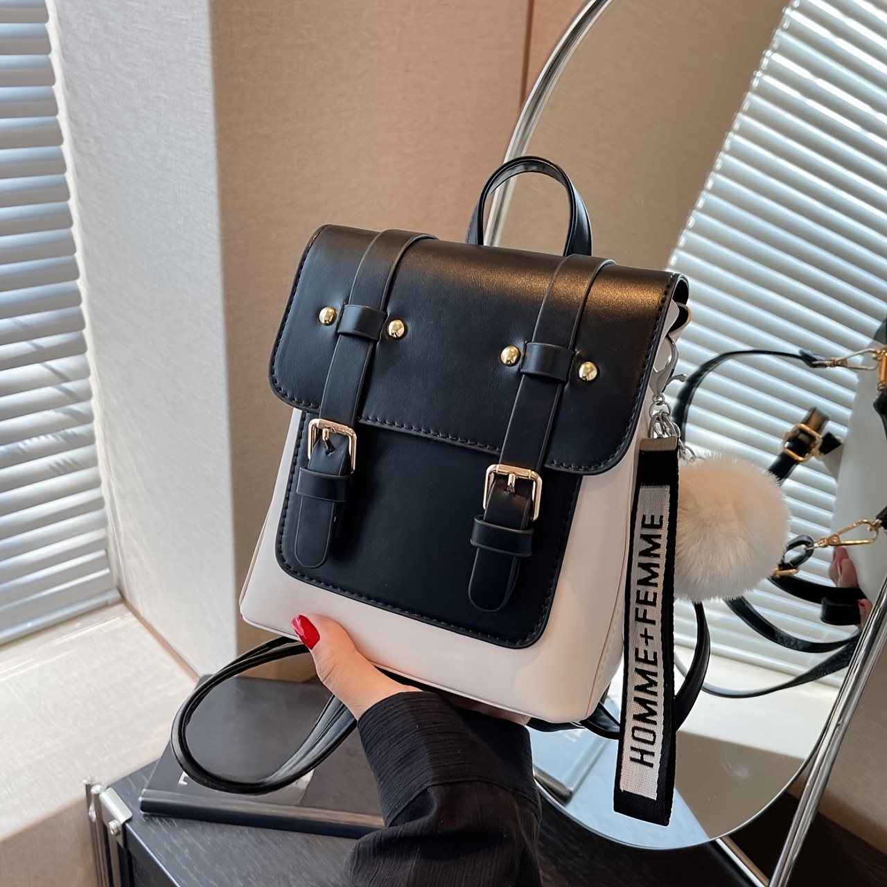 Vintage Flap Backpack Purse Anti Theft Preppy Bag