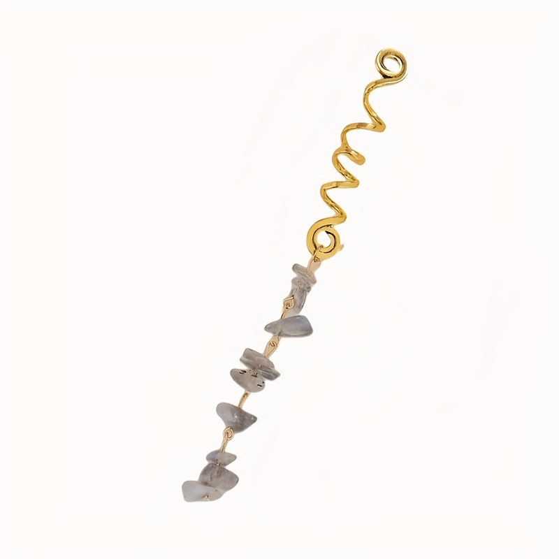 Vintage Coils Hair Ring With Crystal Beaded Tassel