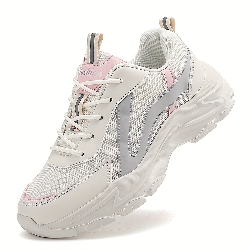 Women's Chunky Lace-Up Mesh Sneakers Thick Sole Platform Dad Shoes