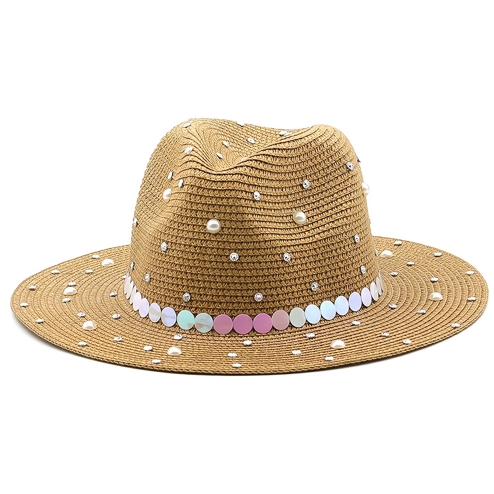 Sombrero vaquero de paja con ventilación para hombre y mujer