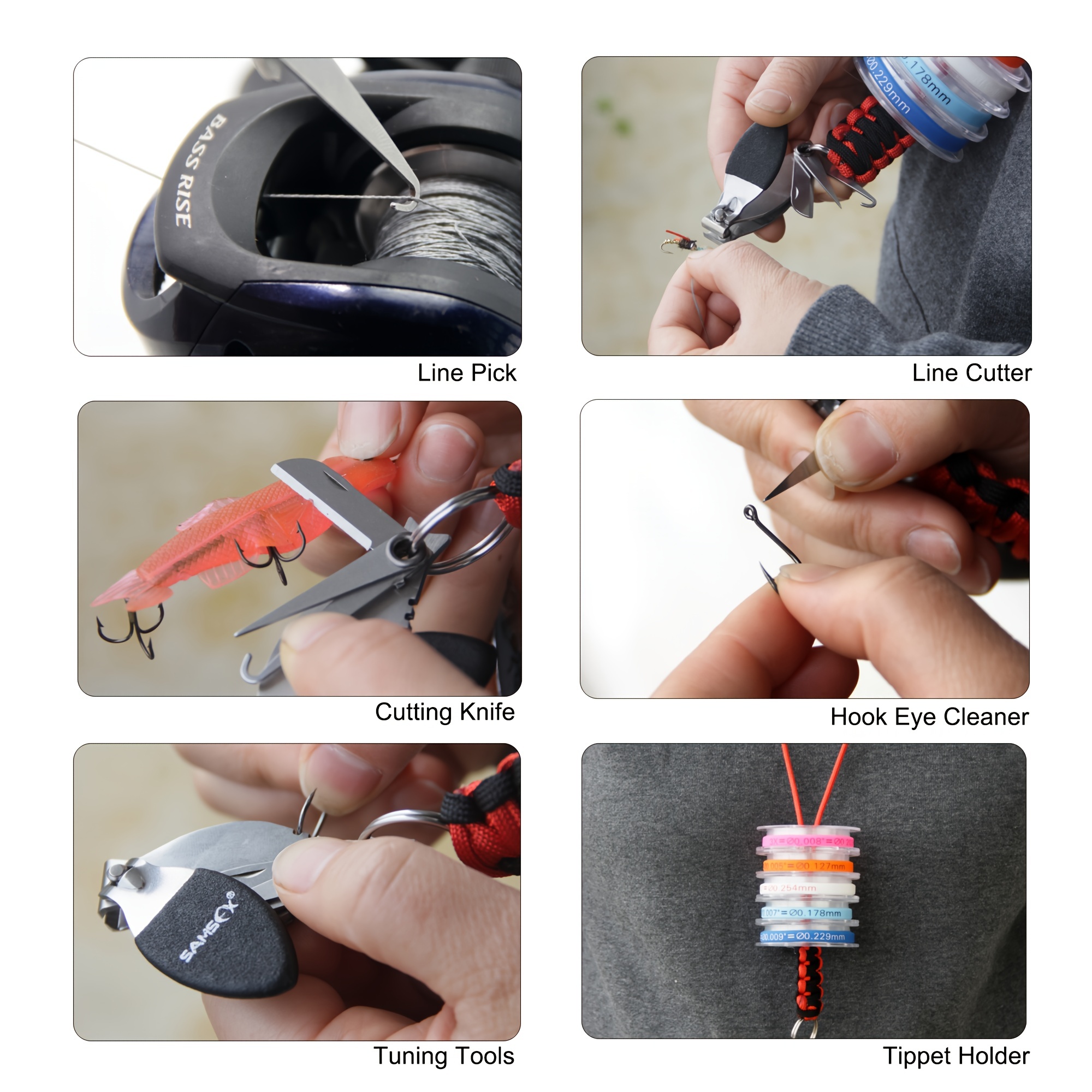 * Fly Fishing Clipper With Fishing Lanyard - Stainless Steel,  Multifunctional, 7 Functions, Wire Or Leader Cutter And Scissors