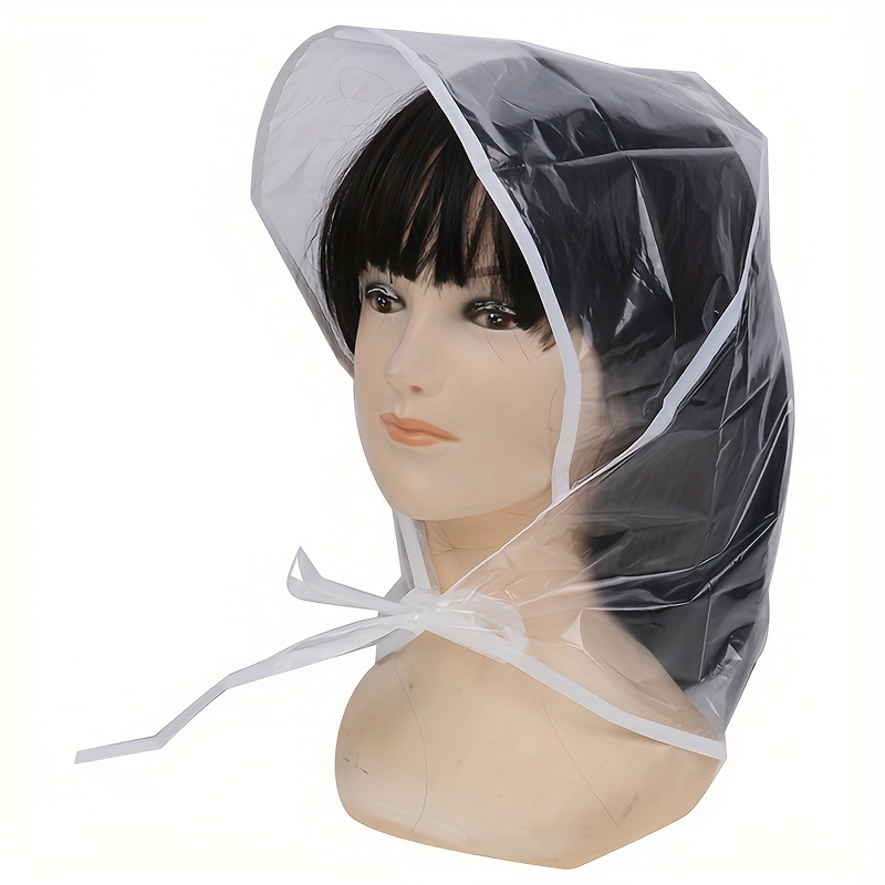Clear Waterproof Rain Hat Reusable Plastic Hair Protection - Temu