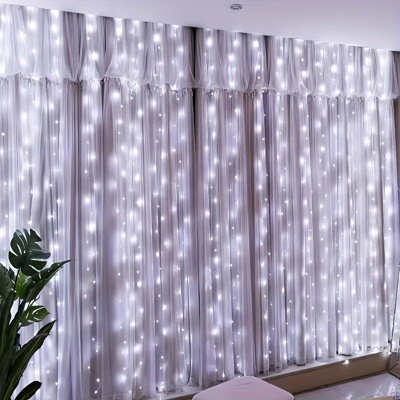 Morttic LED Curtain String Lights, 8 Modes USB Fairy String Light with Remote Control, Christmas, Backdrop for Indoor Outdoor Bedroom Window Wedding