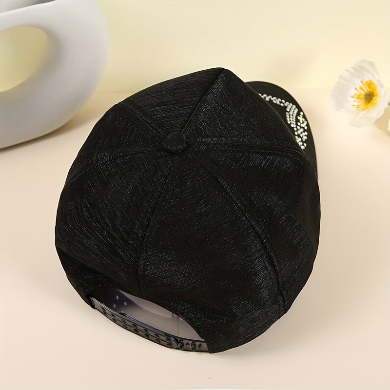 Rhinestone Heart Baseball Cap Sun Hat Lightweight Golf Dad Hats For Women