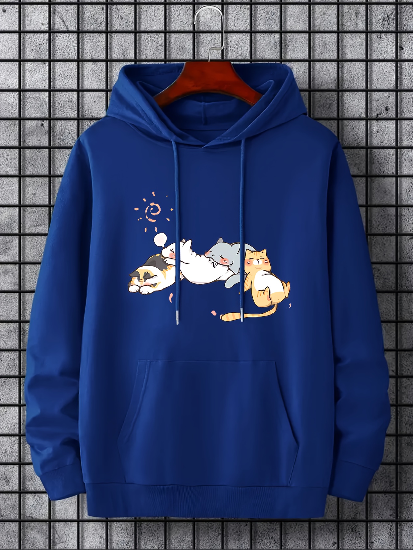 Cute Cartoon Cats Print Hoodie Hoodies Men Men's Casual - Temu Canada