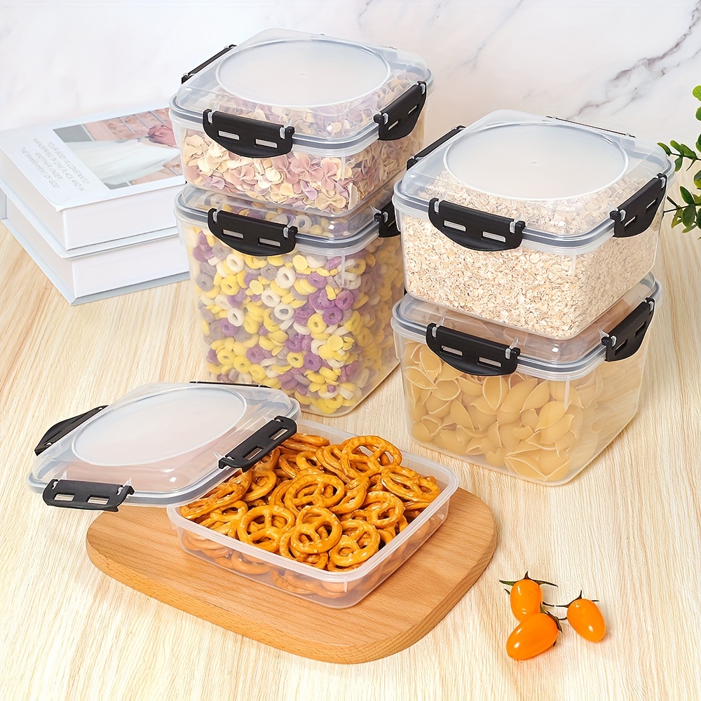 Kitchen Plastic Food Containers Set (4 Containers 4 Snap - Temu