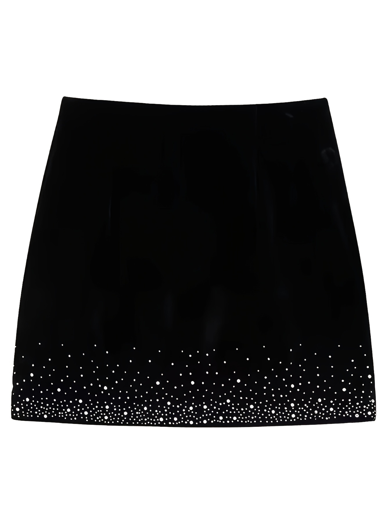 Saia Assimétrica Dividida Com Strass, Mini Saia Elegante Para Primavera E Outono, Roupas Femininas 1