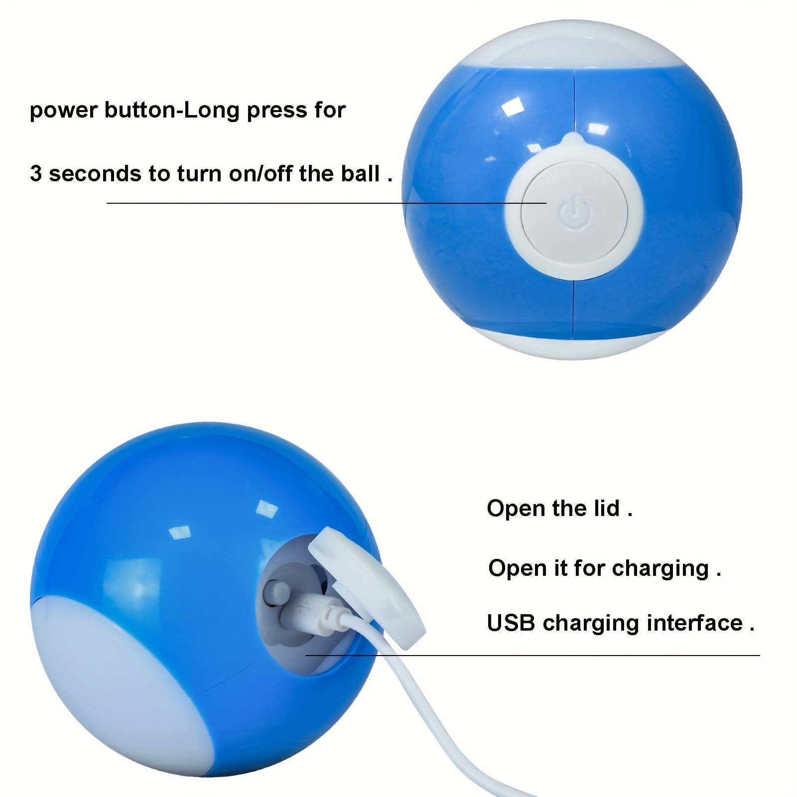Rubber Dog Ball Toys, Automatic Rolling Busy Ball With Led Flash Lights,  Usb Rechargeable, Moving Ball For Puppy/large Dog - Temu New Zealand