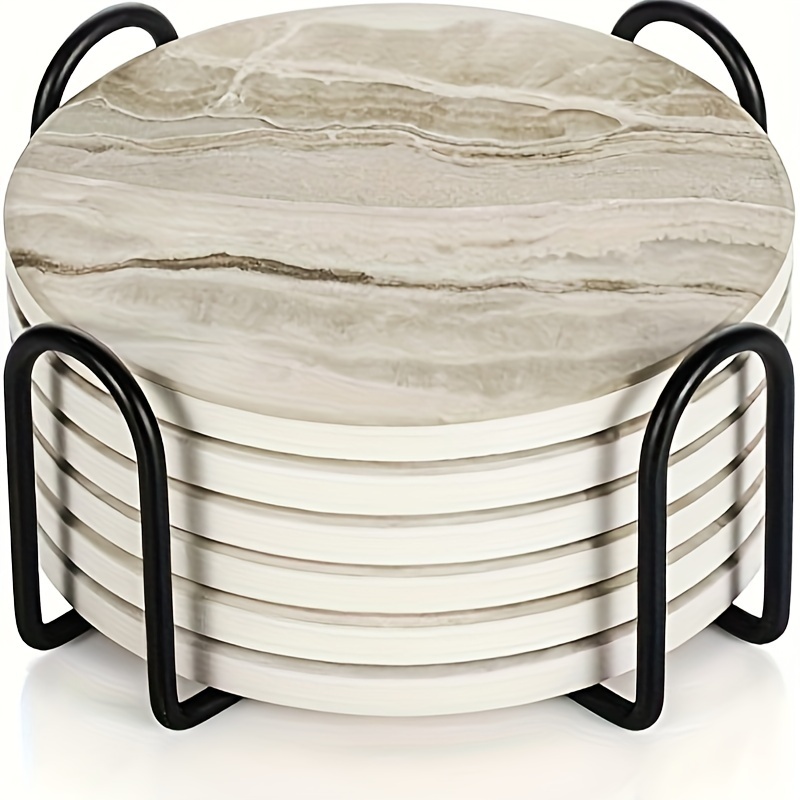 Round Ceramic Coaster Tiles - Set of 12 Blank Finland