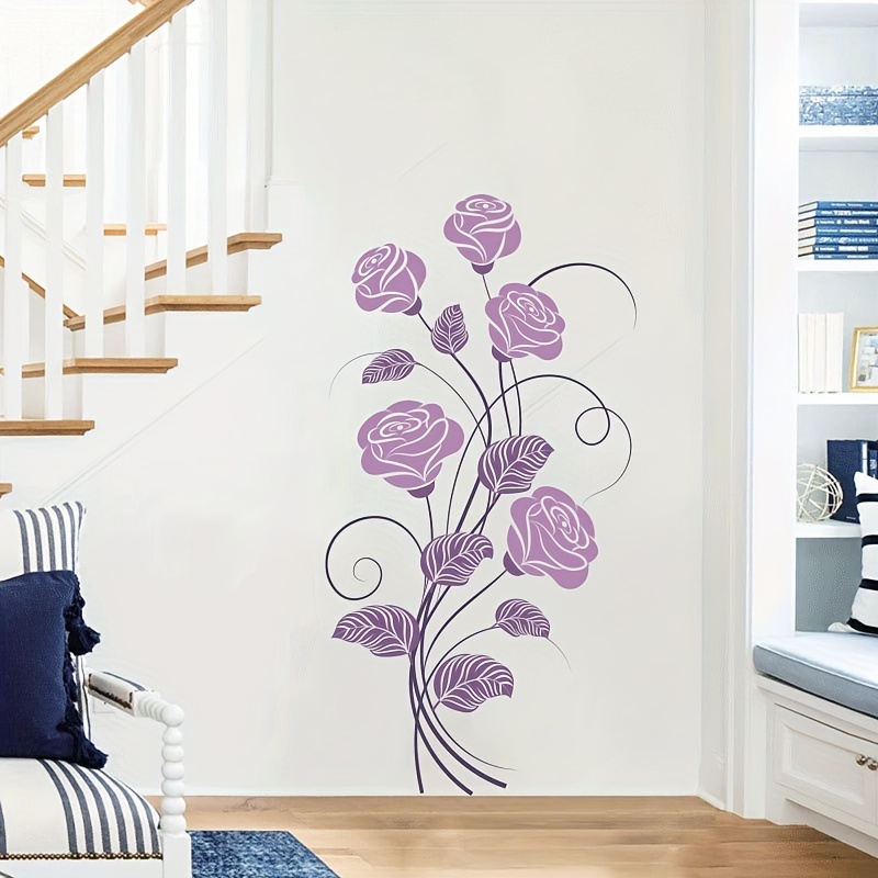 1Pcs Stickers Autocollant Fleur Fille Mural Art Décor Maison