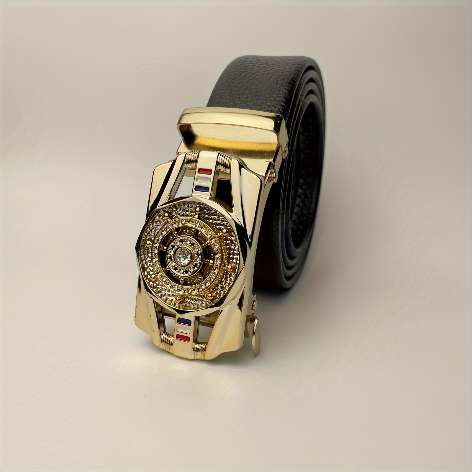 Men's Fashion Trend Turning Good Luck Black Automatic Belt - Temu