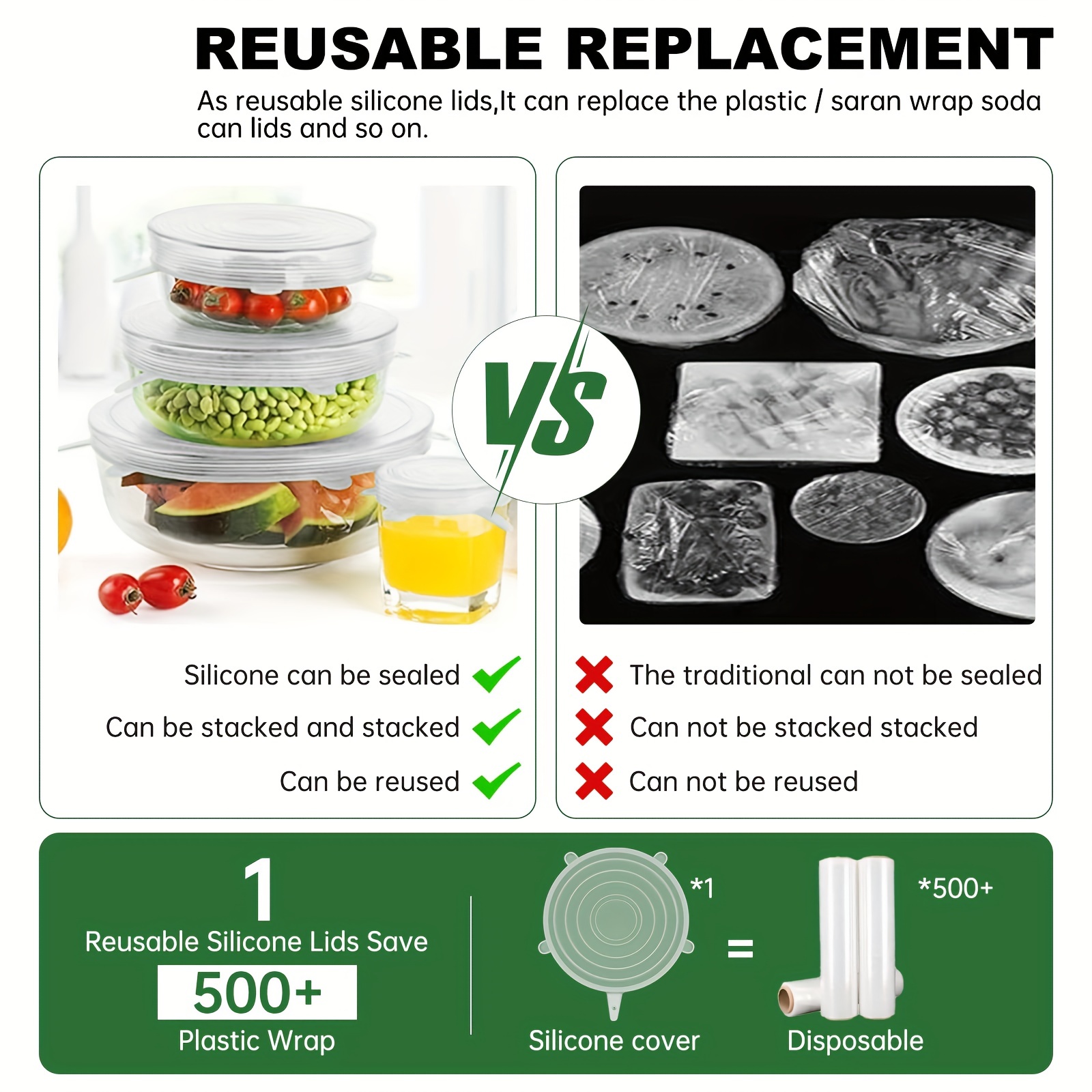 Reusable Silicone Food Covers Fit Any Size - Temu