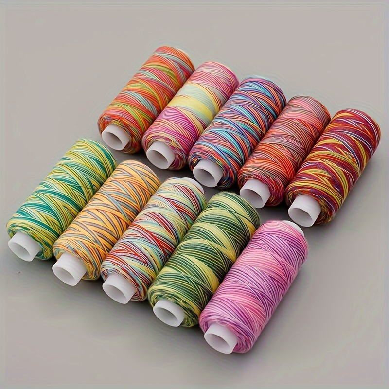 

10pcs/set 40/2s Hand Sewing Thread 300 Yards Sewing Machine Thread Diy Household Multifunctional 10 Colors Sewing Thread Set