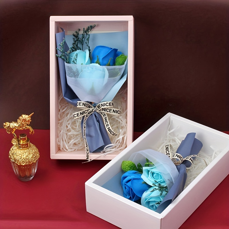 Caja de regalo de papel de flores de 8 piezas, bolsas de ramo