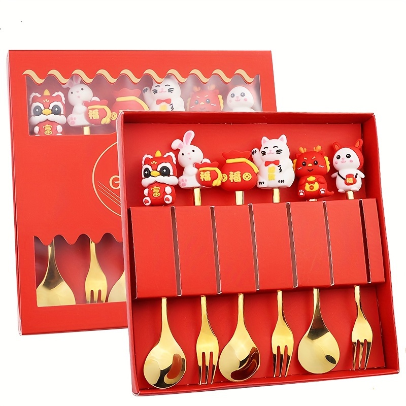 KEAECIZ Juego de 4 cubiertos personalizados para niños, juego de cubiertos  de acero inoxidable para cocina, regalo de cumpleaños con caja de regalo