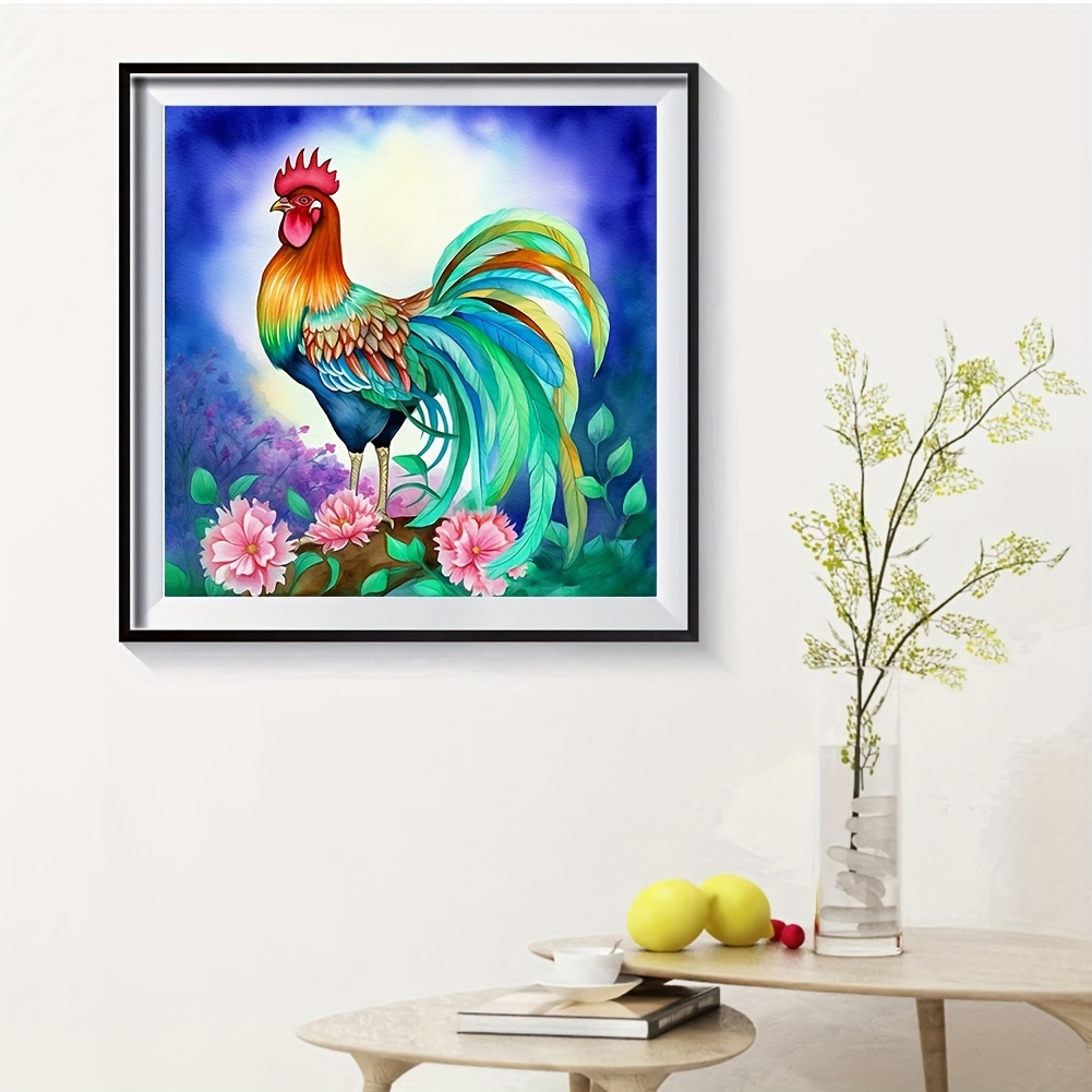 DIY 5D Diamond Painting Rooster Handmade Home Gift Frameless