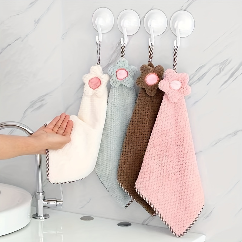 1PC Cartoon Hand Towels Coral Fleece Anime Hanging Towel Absorbent Towels  Children Hand Towels Cute Towels Penguin Duck Towels