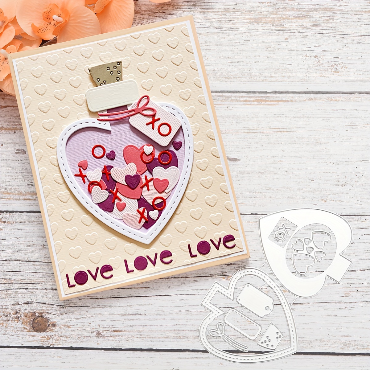  JennCraft Valentine Lover Mailbox Metal Cutting Dies and Stamps  Stencil DIY Scrapbook Paper Photo Album Craft Dies Cut