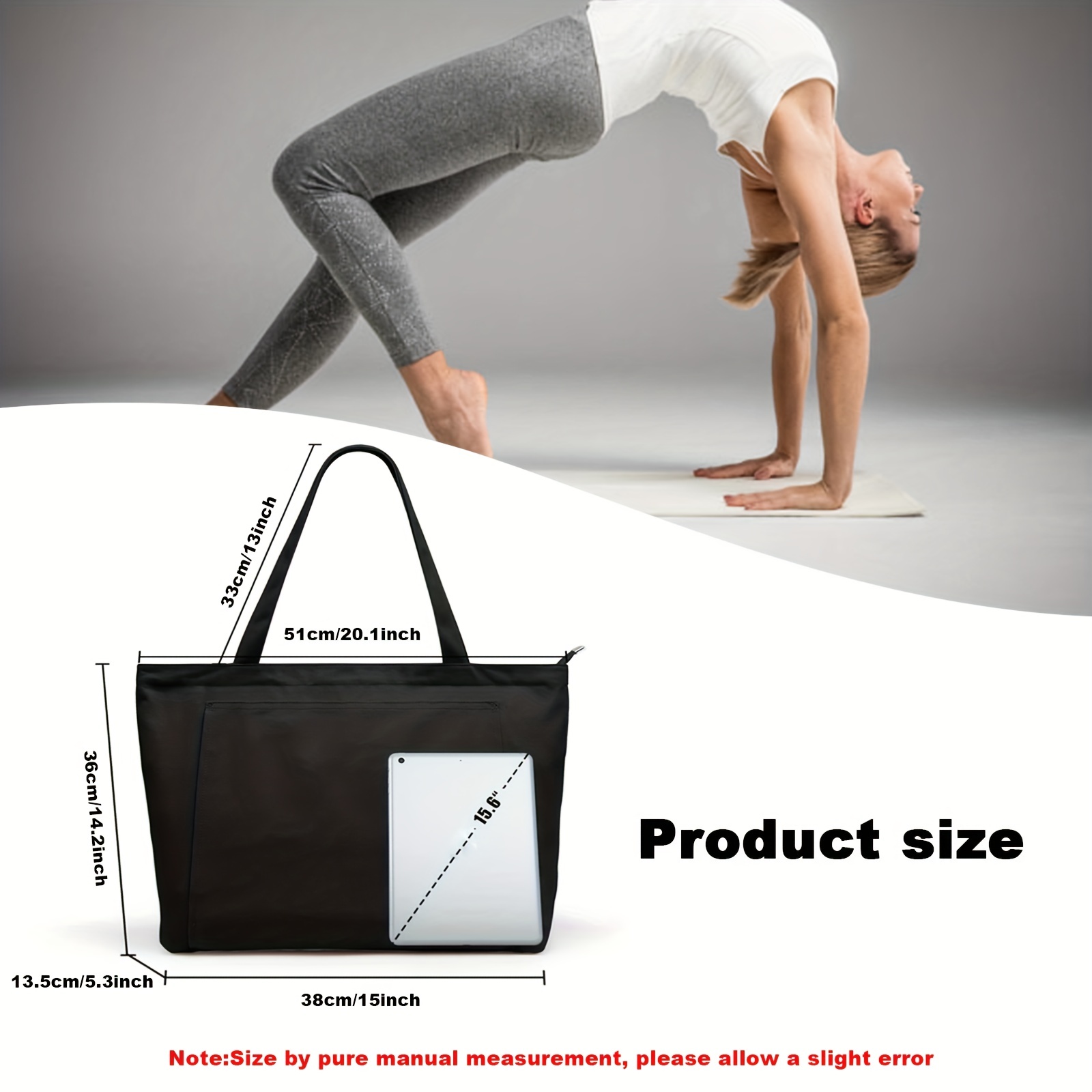 Fashion Yoga Tote Carrier Large Capacity Pilates Mat Bag Ladies Fitness  Handbag Canvas Sports Shoulder Bag For Office Travel Beach Green
