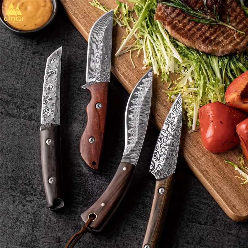 Outdoor Fruit Knife, Damascus Pattern Kitchen Knife For Meat