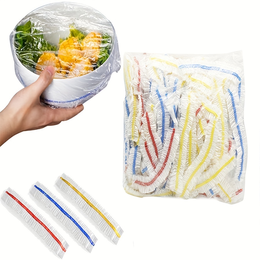 Food Elastic Wrap Plastic Covers Bowl Cover Reusable Storage Disposable  100pcs