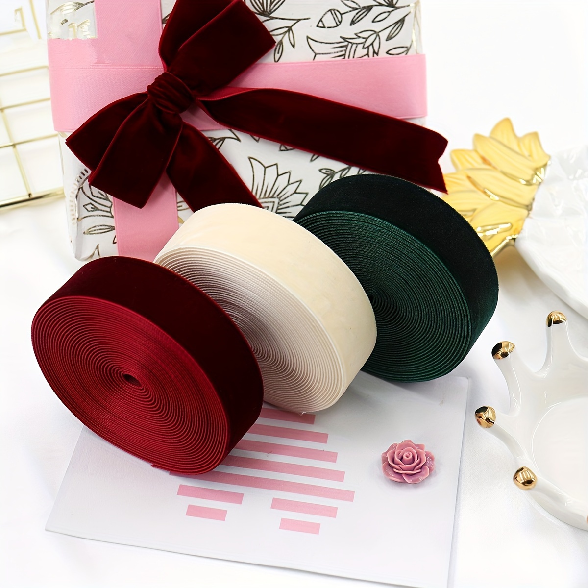 2.7 Meters Long Wide Single sided Velvet Ribbon - Temu