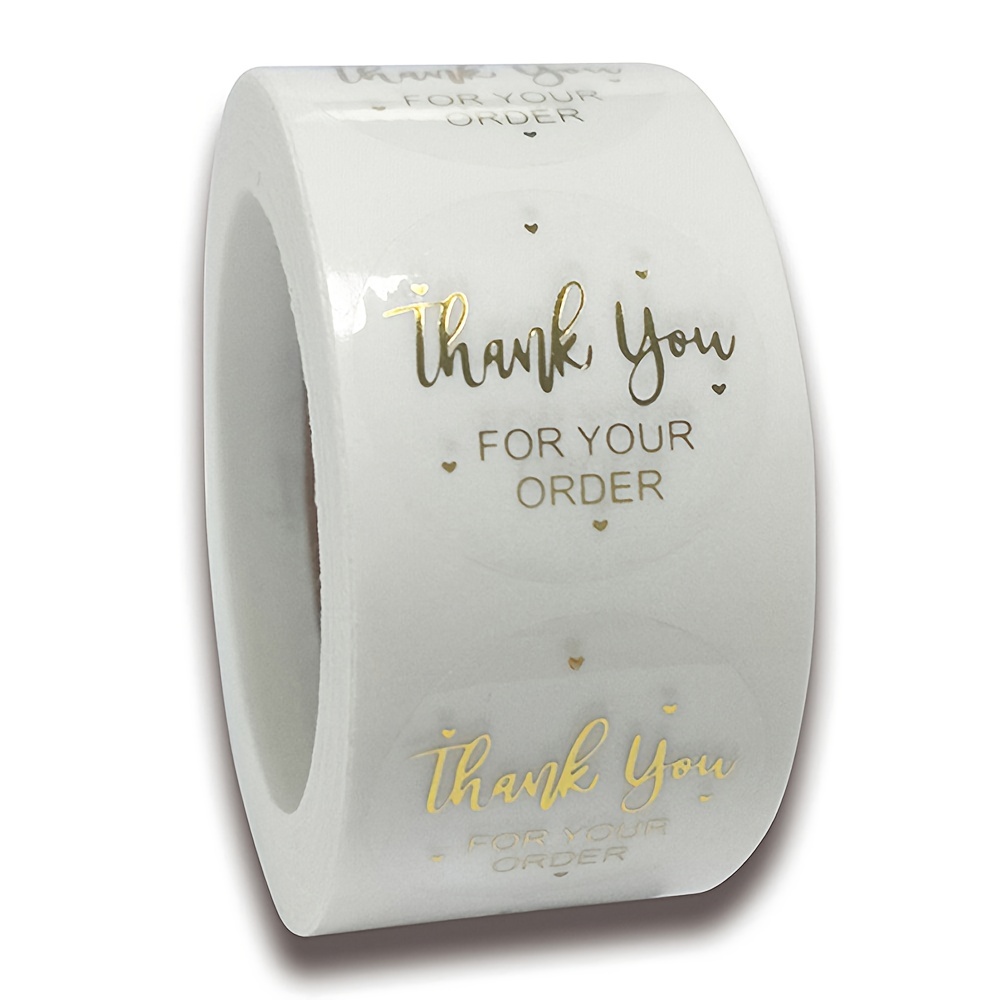

500pcs/roll Transparent Golden Label Thank You For Your Order Baking Wedding Exquisite Gift Card Envelope Sealing Label Sticker