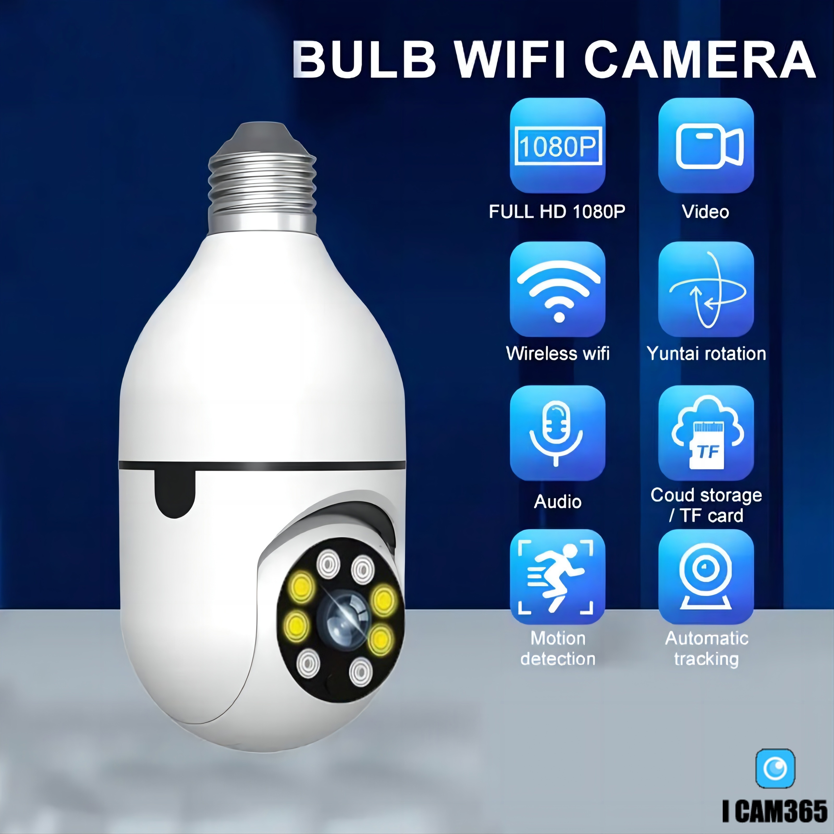Caméra Ampoule E27 Wifi Sans Fil 3 Millions Caméra Ultra Haute Définition  3mp 