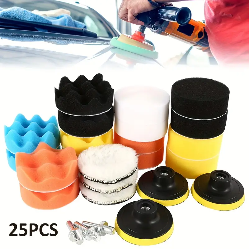 Car Polishing Pads Drill Buffing Kit Professional Car Sponge - Temu